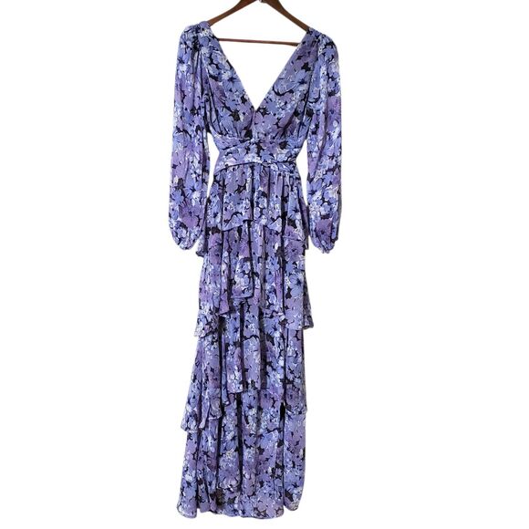 Astr Purple Floral Maxi Dress - Picture 3 of 11